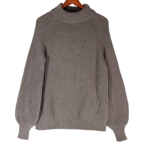 Goat Library Women’s Size US8 Medium Green Mock Neck Jumper Sweater Knit Shirt - Picture 7 of 7